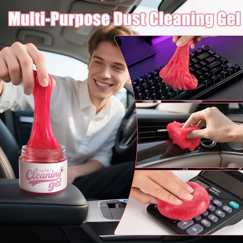 ASFSKY Car Cleaning Gel (Pink,Sakura) Cleaning Putty Universal Dust Cleaning Car Interior Cleaner Keyboard Dust Remover Car Slime Gifts for Men Women girl(1 pack) - color: Pink