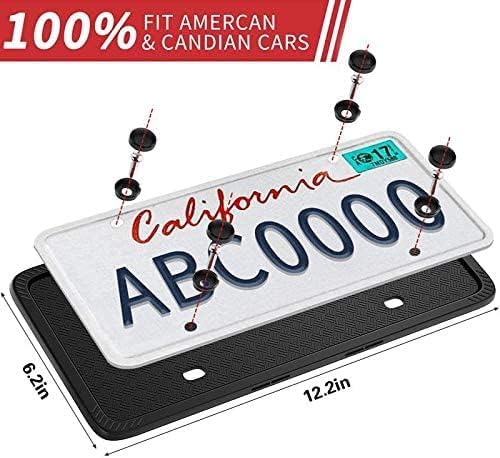 XCLPF Silicone Black License Plate Frame Covers 1 Pack- Front and Back Car Plate Bracket Holders. Rust-Proof, Rattle-Proof, Weather-Proof (Black) - color: 1 Pack Black