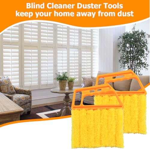 3PCS Blind Cleaner Duster Tool, 7 Fingers Microfiber Handheld Shutter Cleaning Brush for Car Air Conditioner, Detachable Auto Air Vent Dusting Cleaner, Universal for Most Vehicles (Blue) - color: Blue