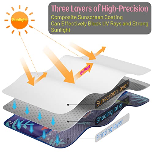 DIZA100 Car Window Shade for Baby, 2 Pack Car Sun Shades with Storage Net Pocket Auto Window Curtain 7 Suction Cups Blue Dinosaurs for Sun/Heat/UV Rays Protection Kids - color: Blue Dino-2pcs