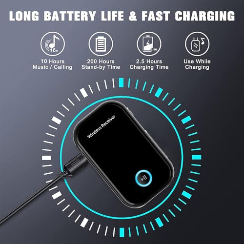 Bluetooth AUX Adapter for Car,3.5mm Wireless Receiver,AUX Bluetooth Car Adapter,Hands-Free Call for Cars, Speakers, Stereo Systems and Headphones