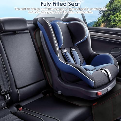 Sinvitron Car Seat Protector for Child Car Seat - Waterproof Non-Slip Leather Mat with 2 Mesh Pockets, Universal Seat Cover for Baby, Pets & Vehicles(2-Pack,Black) - color: 2 Pack Black
