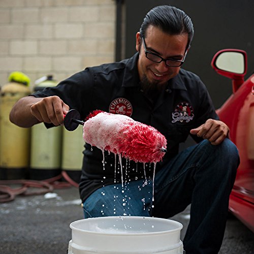 Chemical Guys Red Rocket Detailing Brush - Flexible Long-Reach Wheel and Rim Cleaning Tool for Cars, Trucks, SUVs, Motorcycles, and RVs - Safely Cleans Tight Spaces, Spokes, and Crevices - size: , 1 Pack, style: Red Rocket