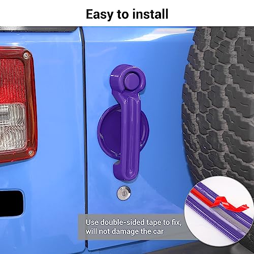 Exterior Door Handle Cover Tailgate Handle Cover Recess Guard Compatible with 2007-2017 Jeep Wrangler JK JKU Sports Sahara Freedom Rubicon Unlimited, Purple, 15PCs - color: Purple