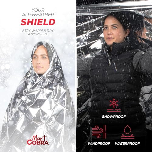 Emergency Blankets for Survival Gear and Equipment x6, Space Blanket, Mylar Blankets, Thermal Blanket, Survival Blanket, Survival Kits Emergency Kit, Emergency Supplies, Foil Blanket Camping Shelter - size: 6 pack