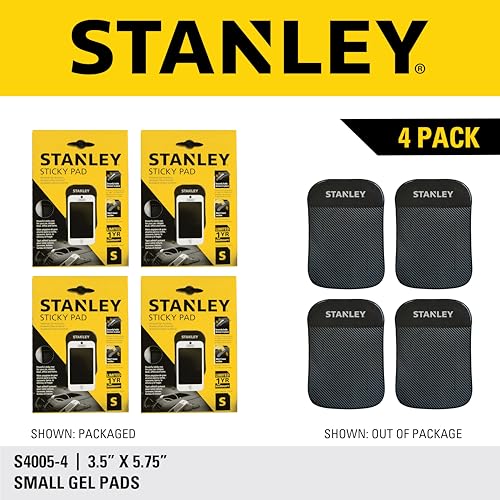 Stanley S4005 3.5" x 5.75" Extra-Strong Anti-Slip Grip Dashboard Gel Pad for Cell Phone, Tablet, GPS, Keys or Sunglasses, Pack of 4 - size: Small, style: Pack of 4