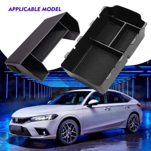 2024 2025 2026 Civic Center Console Organizer Tray for 2023 2022 Honda Civic 11th Gen Sedan Hatchback LX EX Sport 2022 Accessories Civic 2023 Central Console Organizer Insert Tray(2pcs) - style: Civic console big-2pcs