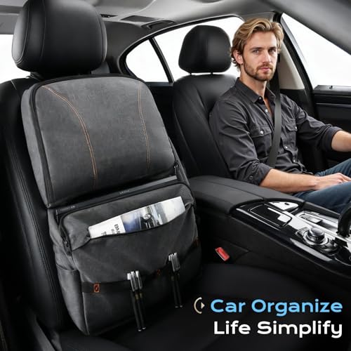 Coverado Backseat Car Organizer, Heavy-Duty Durable Dual-Way Use Car Back Seat Organizer Waterproof with Reinforced Pockets, Zipper Closure Design, Protect Valuables from Spills, Keeps Car Tidy - size: 1 Pack-New