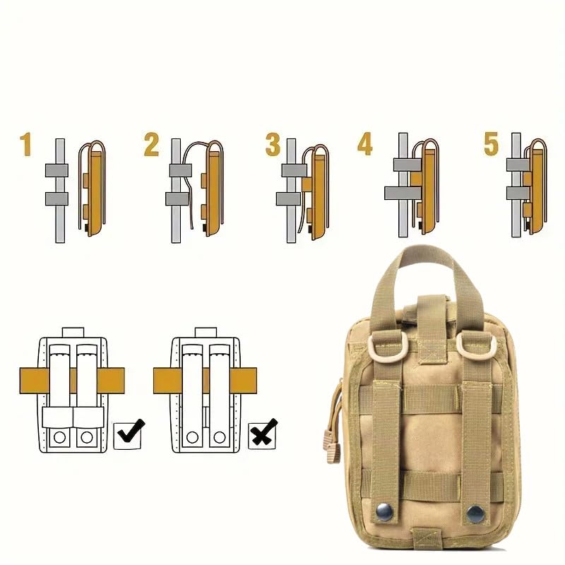293Pcs/set - First Aid Kit Molle Pouches Emergency Survival Kit Suitable for Outdoor Activities, Home, School, Hiking, Car Travel and Camping - Quick Response First Aid Essentials (Red) - color: Red