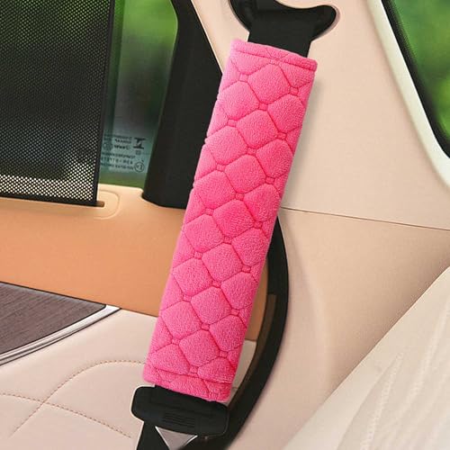 Yumikoo Plush Seat Belt Pads - Set of 2 Cozy & Soft Car Seat Belt Cushions for Comfortable Travel - Perfect for Road Trips and Airplane Rides (Pink) - color: pink