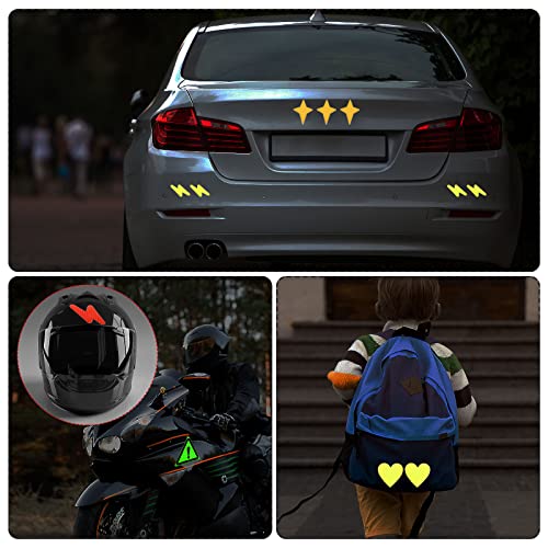 PATIKIL Reflective Stickers, 2 Pack 3.94 x 3.94 Inch Waterproof Adhesive High Visibility Night Caution Warning Triangle Safety Tape Reflector for Trucks Trailers Cars, Silver - color: Silver