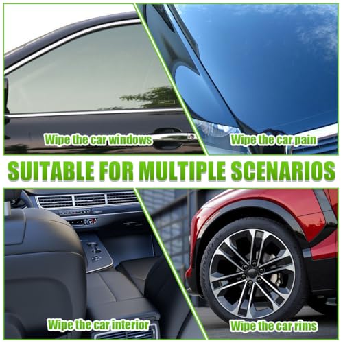 Microfiber Towels for Cars, 16"×12" No-Scratch No-Lint Cleaning Cloth, Highly Absorbent Car Window Drying Towel, Auto Interior & Exterior Detailing Supplies for Cars/Boats/Trucks(2PCS) - size: 2PCS