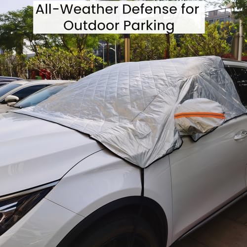 Thickened Full Windshield + Side Window Coverage ,Winter Car Windshield Snow Ice Cover Waterproof,Windshield Sun Shade Cover All Season Universal Protection for Cars, SUVs, Trucks,Minivans.