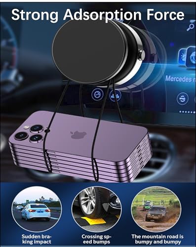 Electric Vacuum Suction Cup Magnetic Phone Mount, 360 Rotatable Magnetic Cell Phone Holder, Adjustable Hands-Free Portable for Magsafe iPhone Car Gym Mirror Smooth Surface(Silver) - color: SILVER