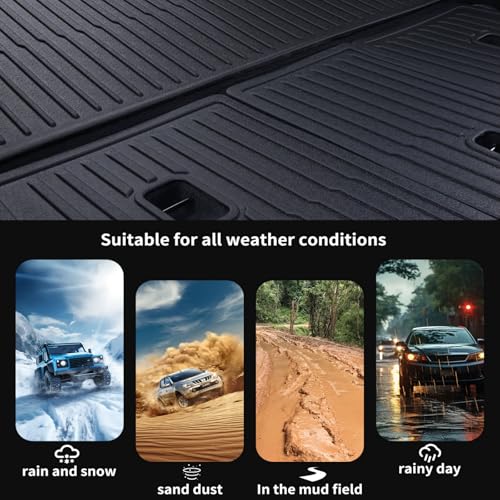 Cargo Mat for Nissan Armada 2025 2026 7/8Seats &Backrest Mat, Infiniti QX80 with Trunk Liners & Backrest Liners, TPE All-Weather Set Custom Fit Non Slip-Cargo Liners Accessories - size: For 2025-2026 Armada 2-ni-1 Cargo Mat