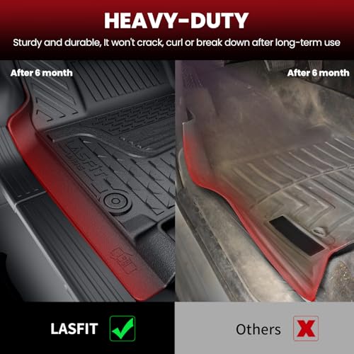 LASFIT Floor Mats for 2002-2008 Dodge Ram 1500 Quad Cab, 2003-2009 for 2500/3500 Bucket Seating, Not Fit Have 4X4 Shifter, All Weather TPE Custom Fit Car Mats Floor Liners 1st & 2nd Row, Black - style: 2) 1500 | 2002-2008 | Quad Cab Bucket Seat Floor Mats