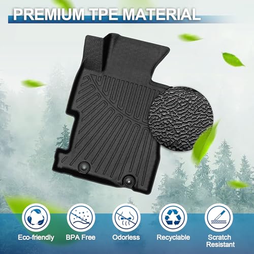 Peleus Floor Mats for Honda Civic 2006-2011,8th Gen Civic Si Sedan (Not Fit Coupe),TPE All Weather Protection 2 Rows Car Floor Liners with Cargo Liner Honda Civic Trunk Mat+Floor Mats - style: For Honda Civic 2005-2011