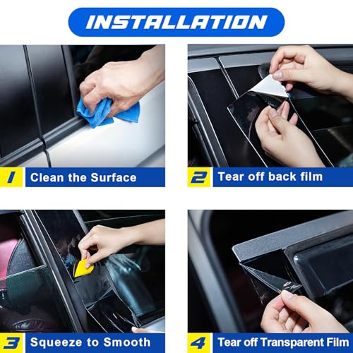 Spurtar Gloss Black Vinyl Wrap 1 Inch x 20ft Air-Release Adhesive Car Vinyl Tape Chrome Delete Wrap Roll DIY Car Exterior Decoration Door Edge Guard Vehicle Detailing Paper 2.5CM x 6M - size: 1 in x 20 ft
