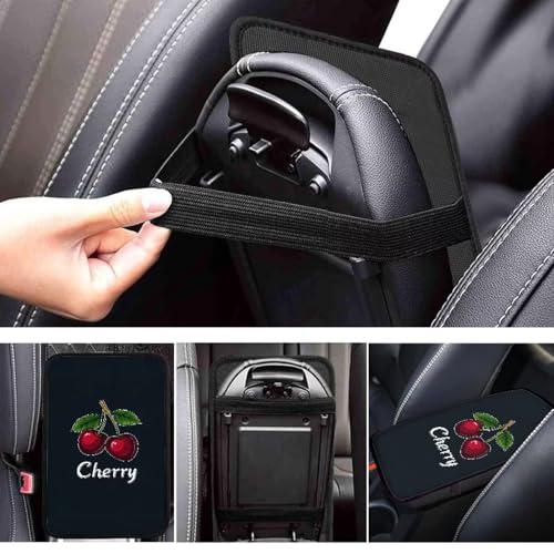 Dreaweet Car Center Console Cover Cute Cherry Car Accessories Arm Rest Cover Pad Comfort Anti-Scratch Middle Console Cover Universal Fits for SUV Trucks Sedan - color: Cherry
