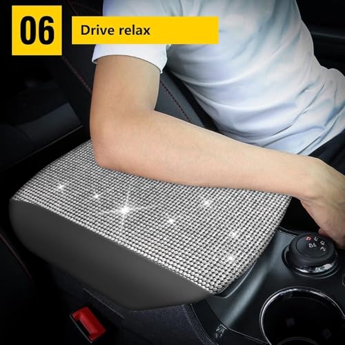AOMSAZTO Bling Crystal Diamond Console Covers for 2011-2019 Ford Explorer Leather Armrest Covers - color: Bling