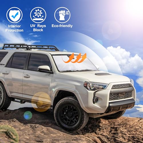 Windshield Sun Shade Fit for Toyota 4Runner 2010-2024 2025 2026 Accessories Foldable Front Window Sunshade Sun Protection Keeps Car Cool - size: Fit Toyota 4Runner 2010-2026
