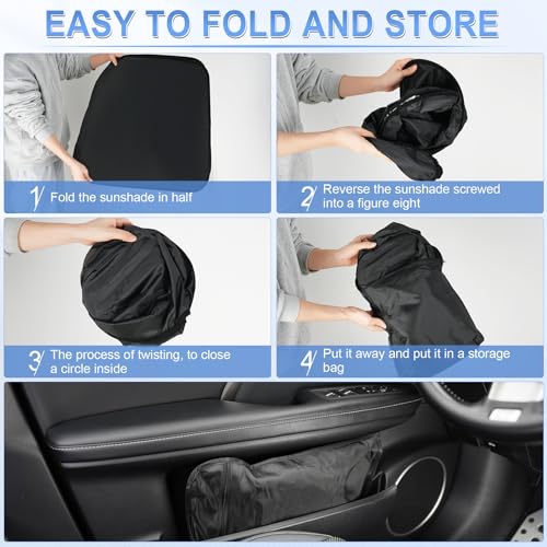 SINGARO 300T Universal Car Windshield Sun Shade, Foldable Reflective for Windshield & Window Shades with Overlapping Design, Car Interior Accessories (68.8" L x 35" W) - size: Pickup Truck