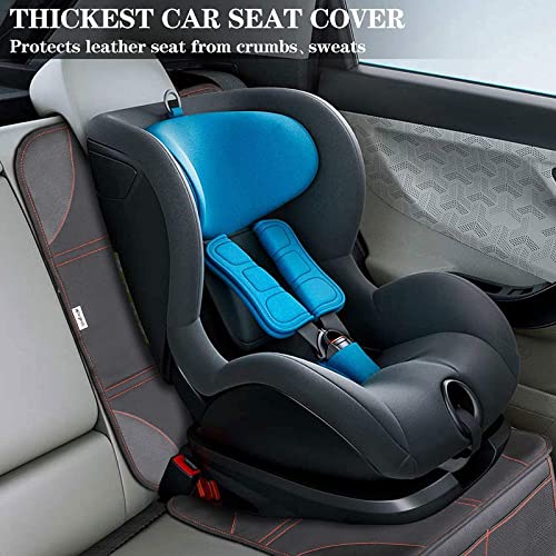 Meolsaek Car Seat Protector, Non-Slip Backing Will Not Leave Imprint, Waterproof Thicker Car Seat Cover for SUV, Sedan, Truck, Leather Car Seat Cushion (Black with Red Stitching) - color: Black with Red Stitching