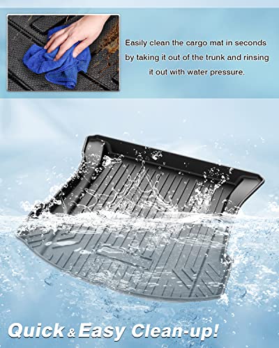 Mixsuper Custom Fit Cargo Liner for 2017-2023 Tesla Model 3, All Weather Trunk Mat Durable 3D Upgrade Anti-Slip Rear Trunk Liner Cargo Mat Black