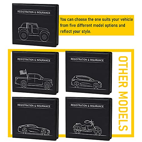 CANOPUS Car Registration and Insurance Holder, Car Document Holder, Vehicle Registration and Insurance Card Holder, Wallet for Auto, Trailer, Motorcycle, Truck, Vehicle Paperwork Organizer (2 Pack) - size: Jeep