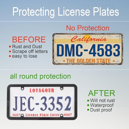 2Pack Transparent License Plate Cover and Frames,Clear Front and Rear License Plate Holder,Unbreakable Car Licence Plate Frame Protector fits Any US Plates with Screws & Caps (Black Frame) - color: Black Frame with Clear Cover
