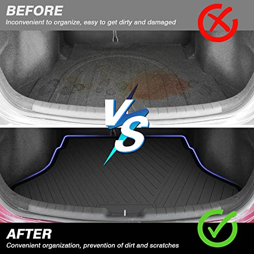 KUST Trunk Cargo Mat for Hyundai Elantra 2021-2025 2026, TPE Rubber Cargo Liner Rear Trunk Liner for Elantra Accessories All Weather Protection High Side - size: For 2021-2026 Elantra | Trunk Mat