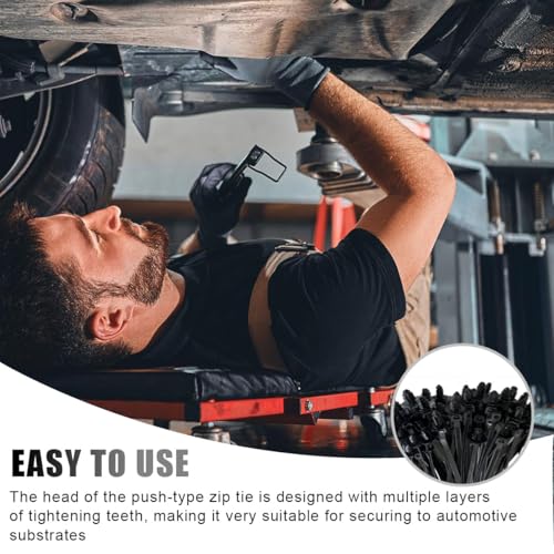 200PCS Car Wire Loom Routing Clips, Push Mount Cable Tie Assortment Kit, 15 Different Sizes Automotive Wiring Harness Clip, Universal Replacement Part for Most Vehicles