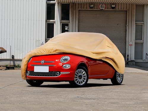 Heavy Duty Outdoor Car Cover Compatible with 2007-2026 Fiat 500,Windproof All Weather Waterproof Sun Rain UV Dust Snow Protection Outdoor Car Covers - size: Custom Fit Fiat 500