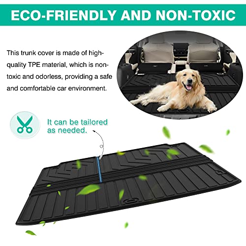 Powerty Trunk Mat for 2020-2023 2024 2025 2026 Toyota Highlander Accessories Cargo Mats Backrest Mat TPE All Weather Cargo Liner Heavy-Duty Trunk Liners(Fits 5-Seats and 7-Seats Models) - size: Cargo Mat|For|20-26|Toyota Highlander