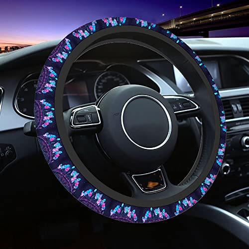 Swono Dream Catcher Feathers Steering Wheel Covers 15" Inch American Dream Catcher Feathers Universal Fit Most Car Sedans SUVs Comfort Grip Comfortable Neoprene Breathable Steering Wheel Protector - color: multi-062