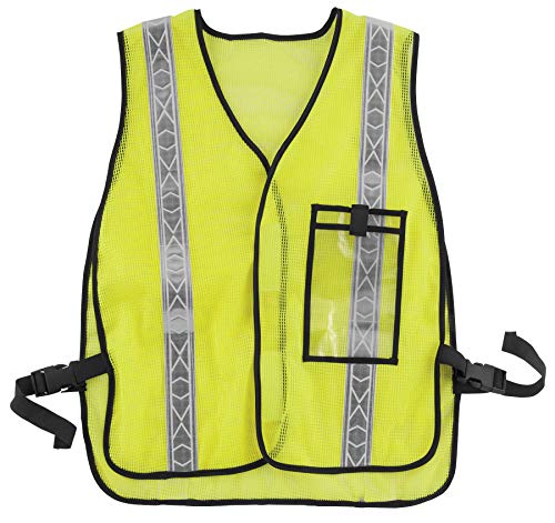 BikeMaster Reflector Safety Vest with ID Pocket, Fluorescent Lime
