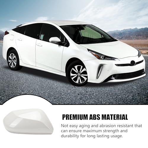 Left Driver Side Car Mirror Cap Cover Compatible with Toyota Prius 2016 2017 2018 2019 2020 2021, Direct Replacement, 87945-47060, White - color: white, size: Left