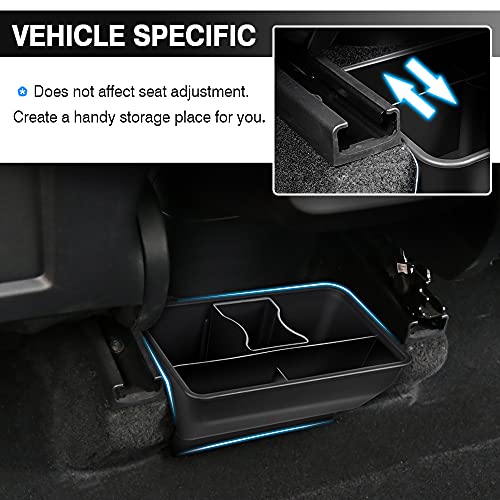 Karltys Rear Center Console Organizer for Tesla Model Y 2020-2024 2025 Accessories 2nd Row Back Seat Storage Box Under Seat Rear Middle Air Outlet Trash Can Container Bin ABS Black(Not for Juniper)