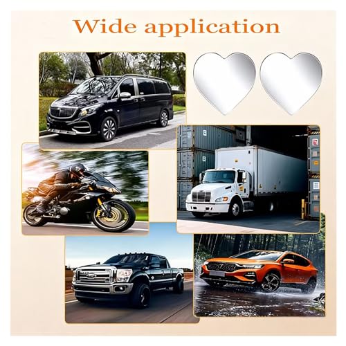 2 Pcs Cars Heart Shaped Blind Spot Mirrors Car,Heart Shaped Wide Angle Convex Rearview Side Mirrors for Enhanced Safety,Car Accessories for Cars Suvs and Trucks