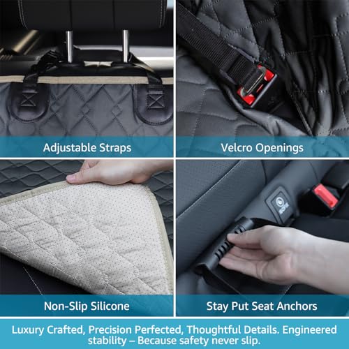 Lassie XL Truck Dog Seat Cover Back Seat with 2 Seat Belts, Dog Car Hammock for Large SUV and Trucks Compatible with F150 F250/Chevrolet Silverado/Ram Pickup/GMC Sierra/Toyota Tundra and Crew Cab - color: Black, size: Truck