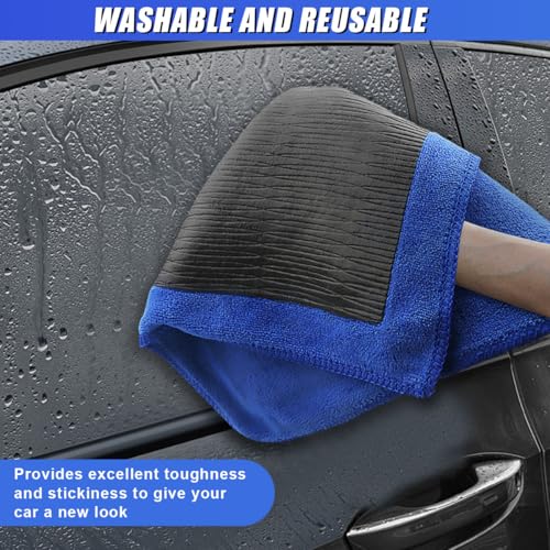 2PCS Clay Bar Towel for Auto Detailing, 12" x 12" Fine Grade Microfiber Car Chamois Towel, No-Scratch DIY Detail Clay Bar Alternative Cloth Mud Strip Cleaner Tool for Cars Detailing (2PCS) - size: 2PCS