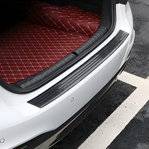 Car Rear Bumper Protector Guard, Carbon Fiber Anti-Scratch Trunk Door Sill Protection Strip, Self-Adhesive Vehicle Rear Bumper Door Entry Trim Cover, Universal for Pickup SUV Trunk (40.94") - size: 40.94"