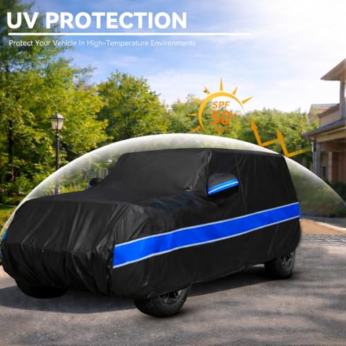 10-Layer Car Cover Compatible with Jeep Wrangler Cover Waterproof 2 Door All Weather,Sun Rain UV Dust Snow Protection,Full Exterior Car Cover with Door Zipper and Cotton Lining,Fit for CJ YJ TJ JK JL - size: Custom Fit for Jeep Wrangler 2 Door