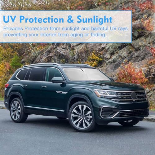 Windshield Sun Shade for VW Atlas Cross Sport Accessories Window Sunshade Fit 2018-2026 Volkswagen Atlas Front Window Shade Sun Visor Blocks UV Keep Car Cooler - size: Aa2. for Vw Atlas 2018-2026