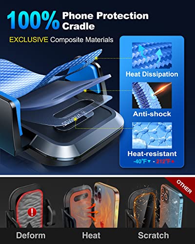 VANMASSใ85+LBS Strongest Suction & Military-Grade Ultimate Car Phone MountใPatent & Safety Certsใ Cell Phone Holder for Dash Windshield Vent for iPhone 17 Pro Max Automobile Accessory Kits,Light Blue - color: Light Blue