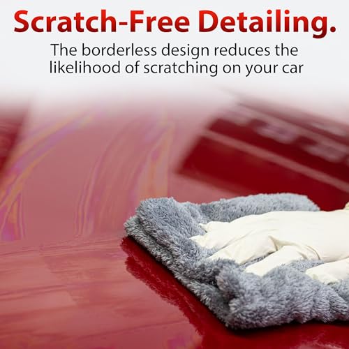 Adam's Borderless Grey Microfiber Towel (6pk) - Premium Ultra Soft Car Detailng Towel Cloths, 480gsm - Safe for Car Wash, Home Cleaning & Pet Drying Cloths (16 Inch x 16 Inch) - size: Pack of 6