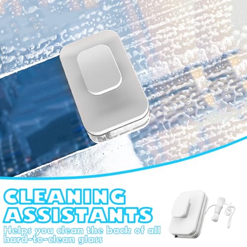 Magnetic Car Windshield Cleaner Tool with Rope,Double-Sided Magnetic Window Cleaner Tool for Outside and Inside Car Window Cleaning Tool,Multi-Purpose Inside Windshield Cleaning Tool