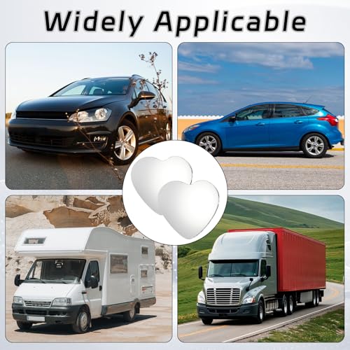 2 PCS Blind Spot Mirrors, Heart Shaped Rear View Mirrors, 360 Degree Adjustable, HD Glass Rearview Mirror Accessories, Wide Angle Convex Rear View Mirror for Trucks, Sedans, SUV, RV
