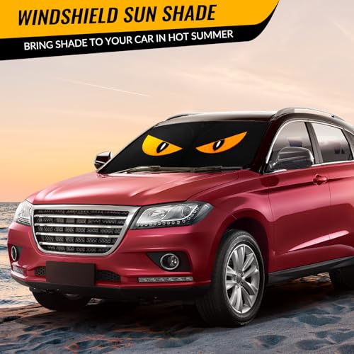 Car Windshield Sun Shade - Reflector Sunshade Offers Ultimate Protection for Car Interior, Cool Reflective Sun Blocker Fits Small Sedans, Mini SUVs - color: Black