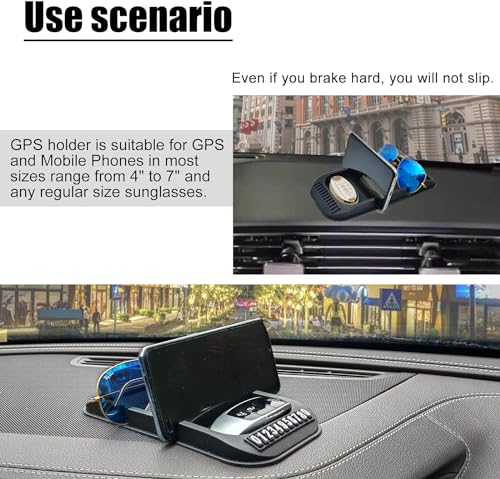 Anti-Slip Gel Pad Car Dashboard Stand for Navigation Cell Phone, Black